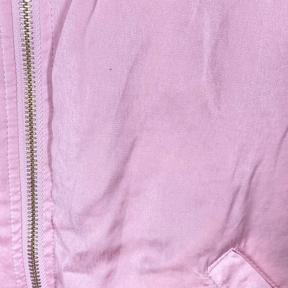 Love Tree Shiny Zip Up Bomber Jacket Pink Sheen Womens Size Large - Picture 9 of 15